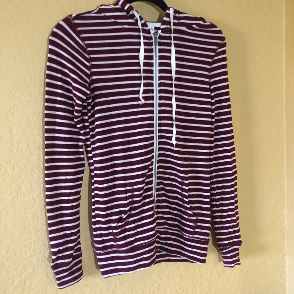 Striped Zip Up Hoodie